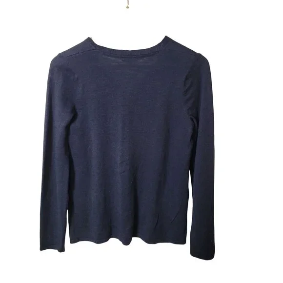 J.JILL Classic Navy V-Neck Lightweight Knit Sweater - Picture 7 of 13